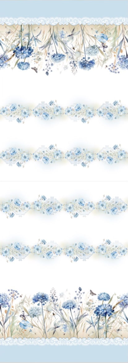 Sarja estampa digital toalha de mesa blue garden