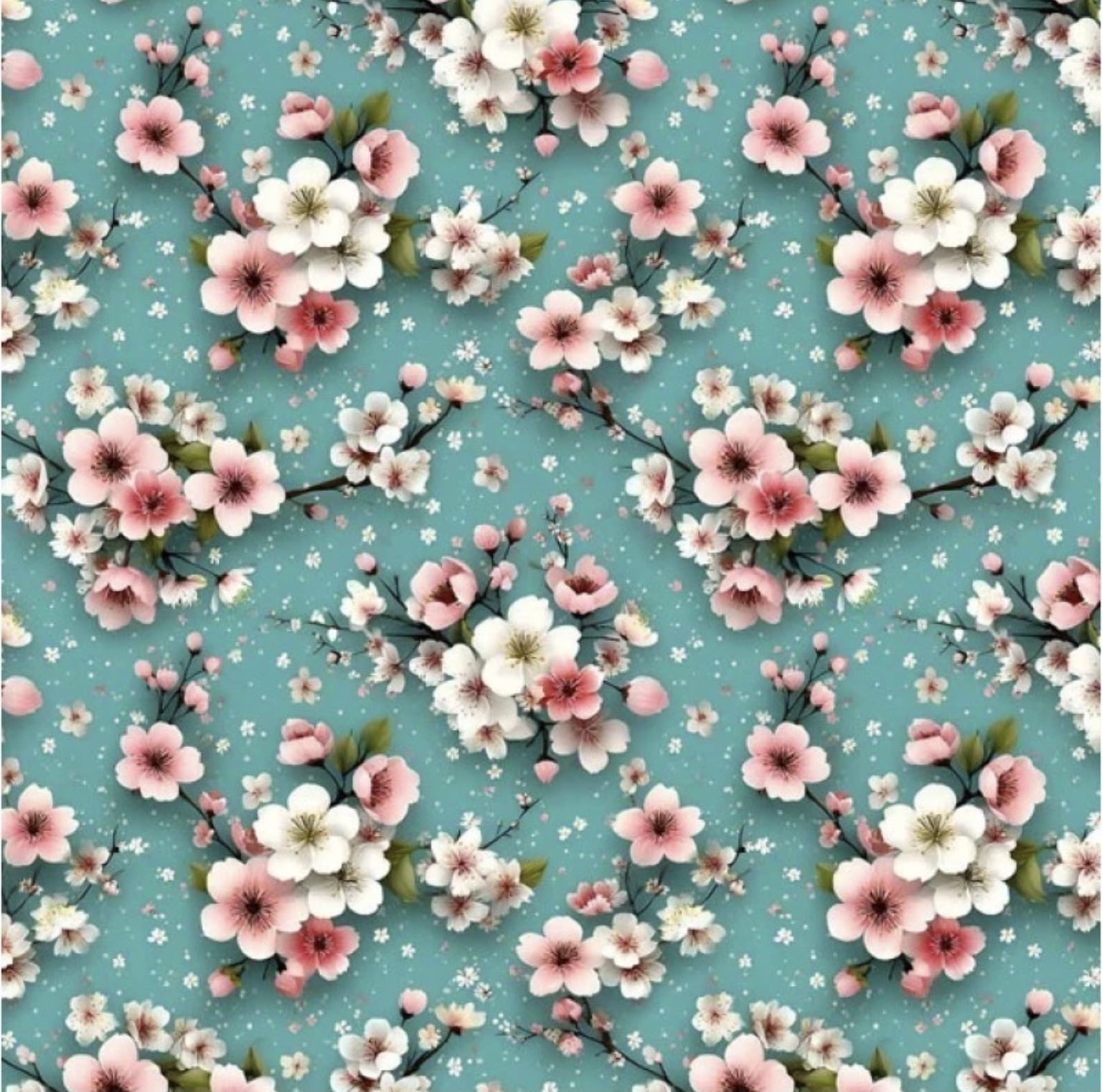 Tricoline estampa digital flor de cerejeira