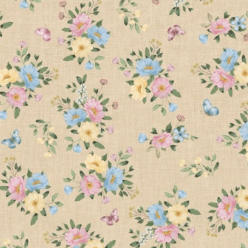 Tricoline estampa digital floral amarelo 