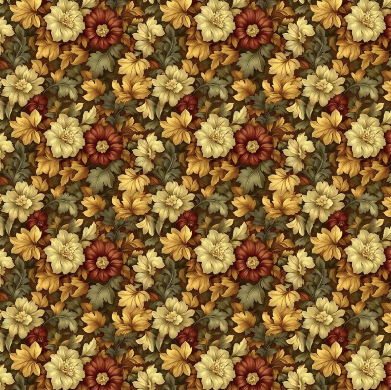 Tricoline estampa digital floral golden grove