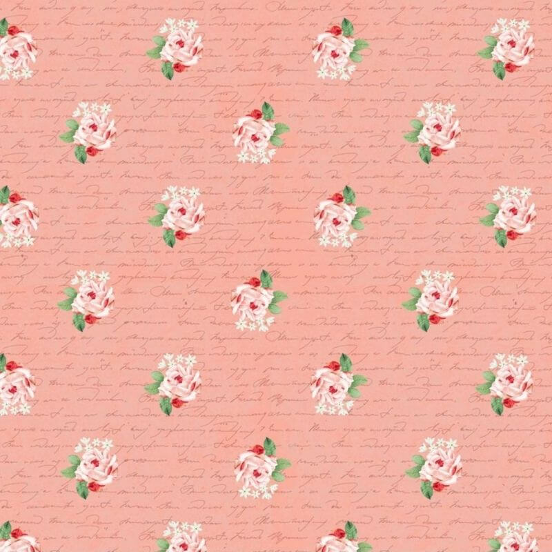 Tricoline estampa digital floral manuscrito rose 