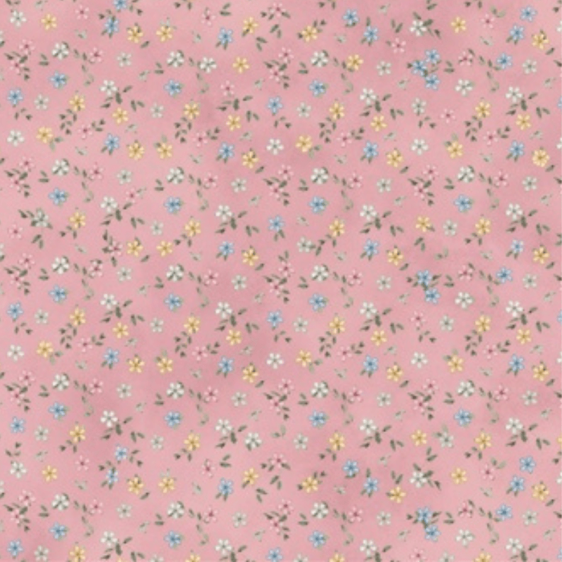Tricoline estampa digital floral mini rosa