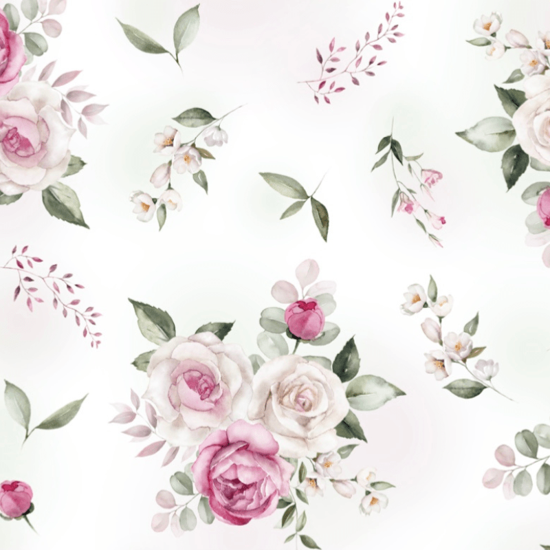 Tricoline estampa digital floral rose garden