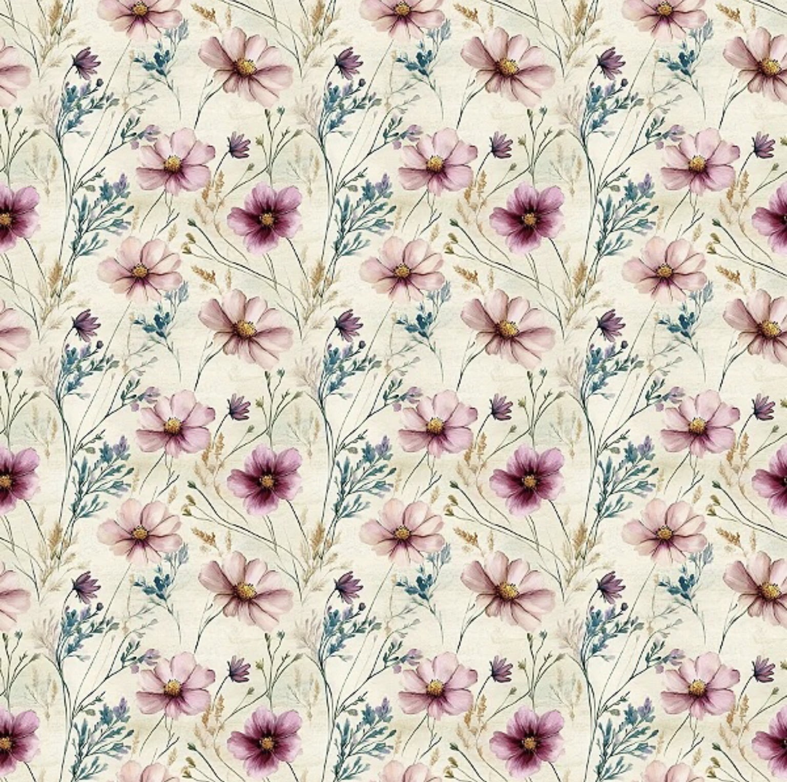 Tricoline estampa digital Marrocan flor creme