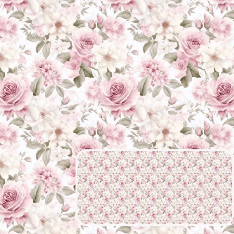 Tricoline estampa digital rosas pequenas classy roses
