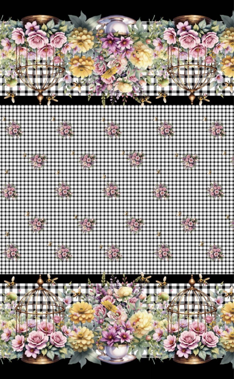 Tricoline estampa digital toalha de mesa florista 