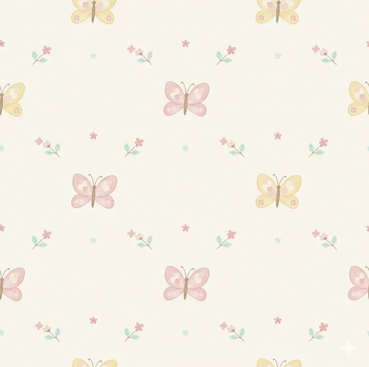Tricoline estampa digital baby garden borboletas