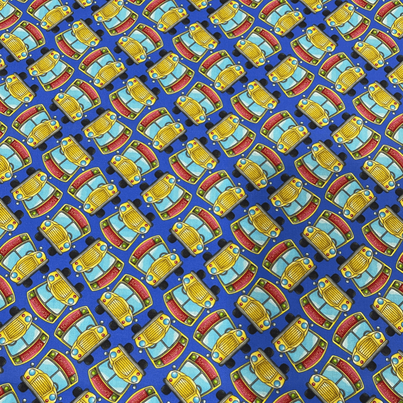 Tricoline estampa digital ônibus escolar 