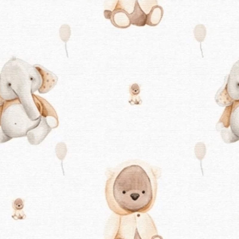 Tricoline estampa digital urso e elefante