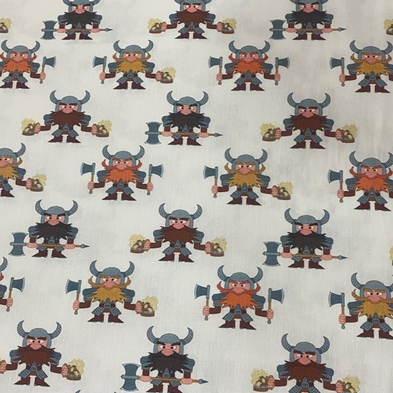 Tricoline estampa digital vikings