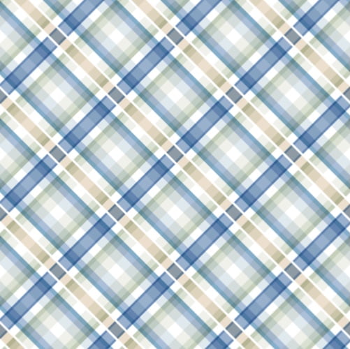 Tricoline estampa digital xadrez blue garden