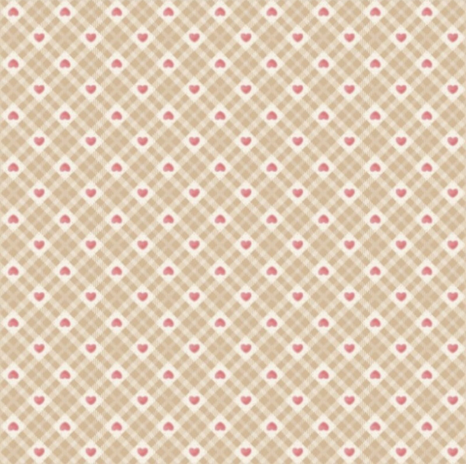 Tricoline estampa digital xadrez corações 