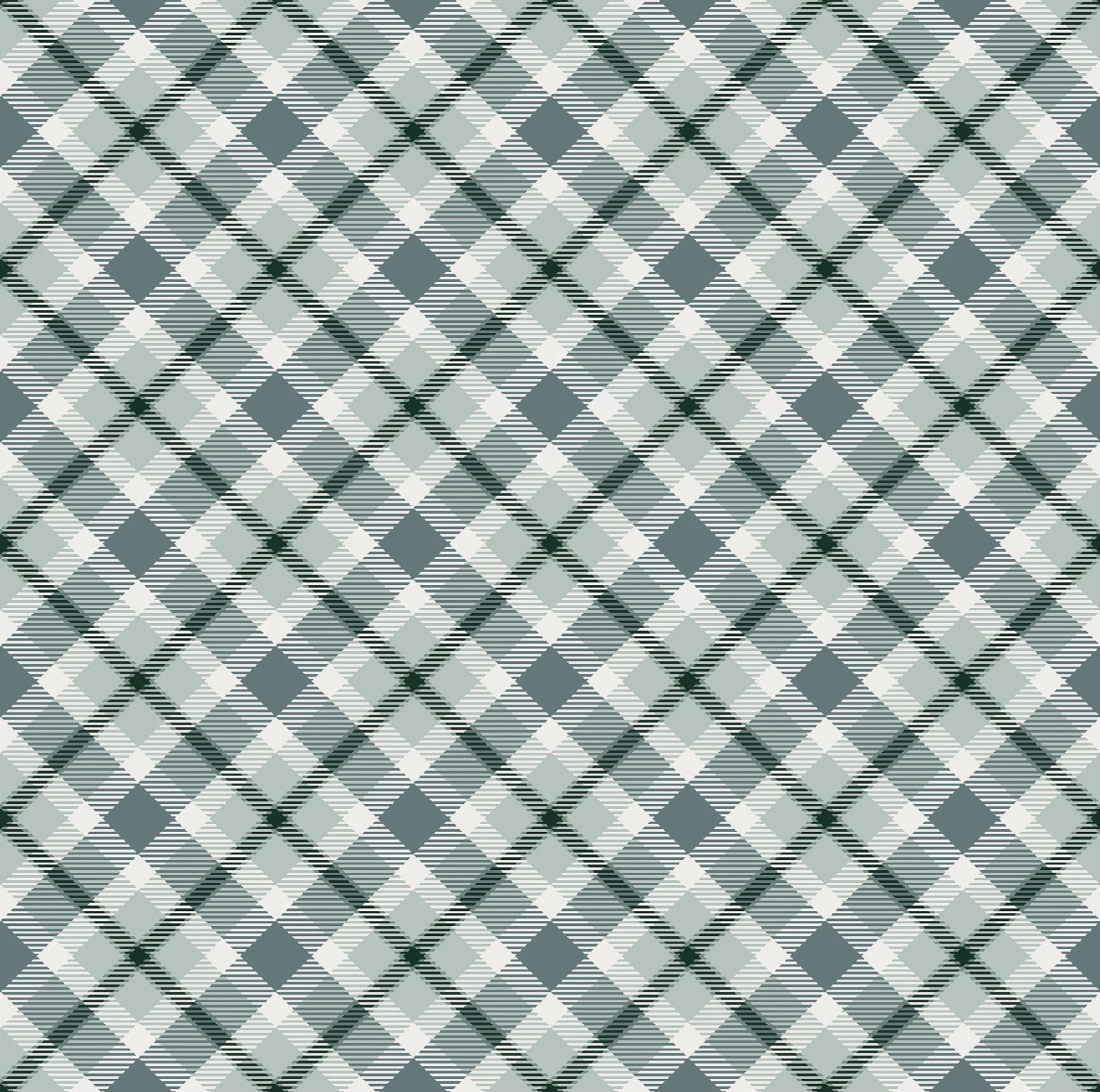 Tricoline estampa digital xadrez enviesado winter green