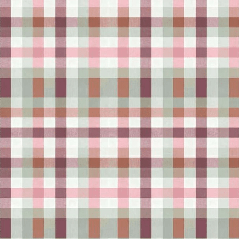 Tricoline estampa digital xadrez jardim de rosas 