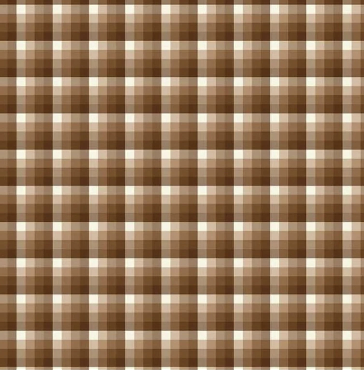 Tricoline estampa digital xadrez marrom