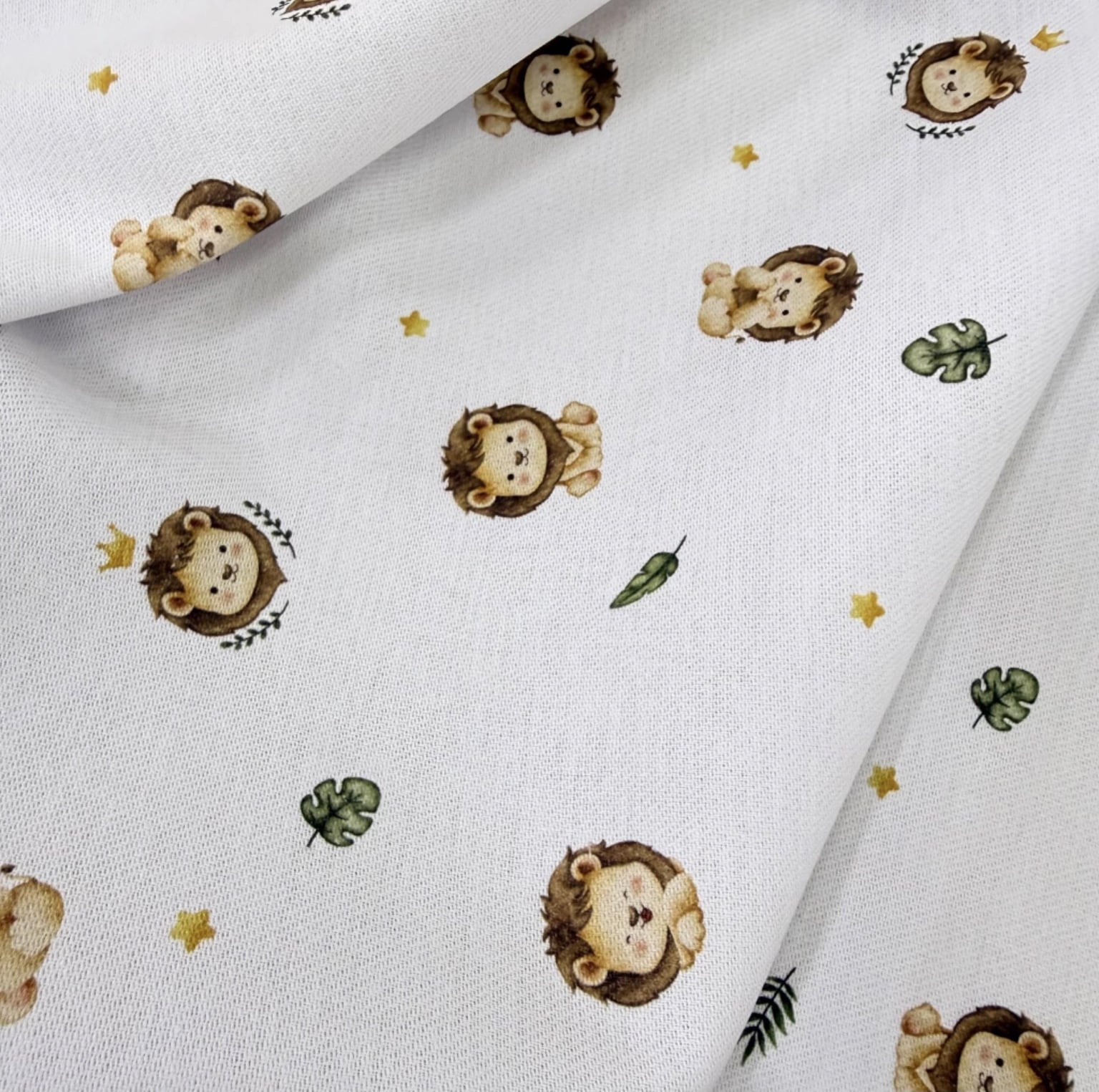 Flanela estampa digital leão - CORTES 1,00m x 0,78m