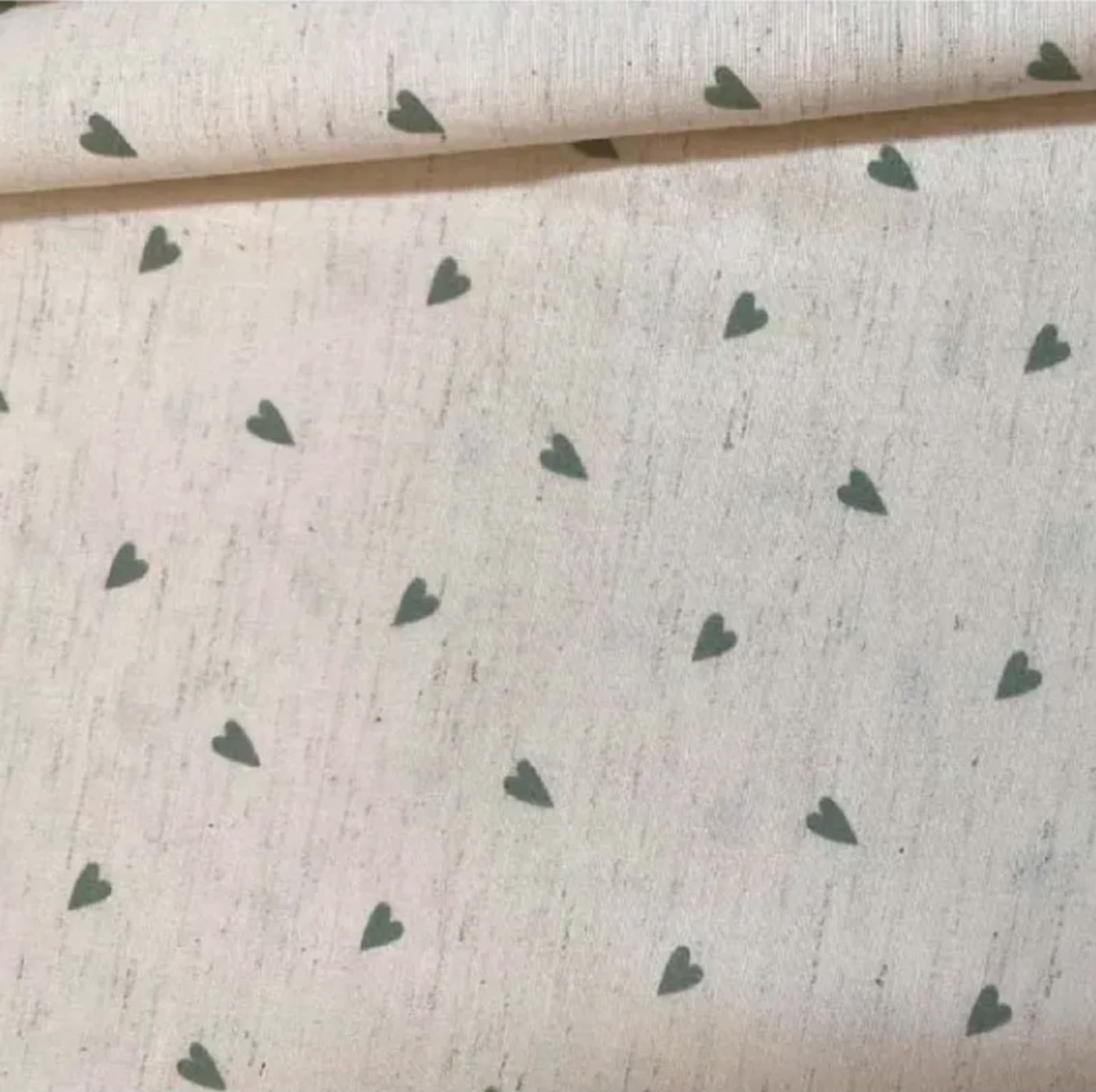 Linho misto coração verde