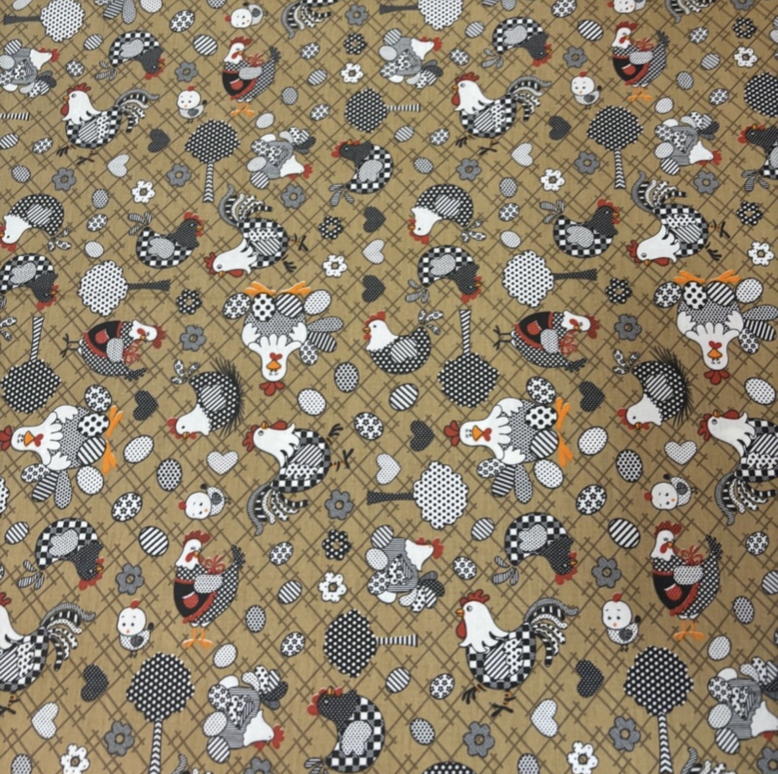 Tricoline estampado galinhas