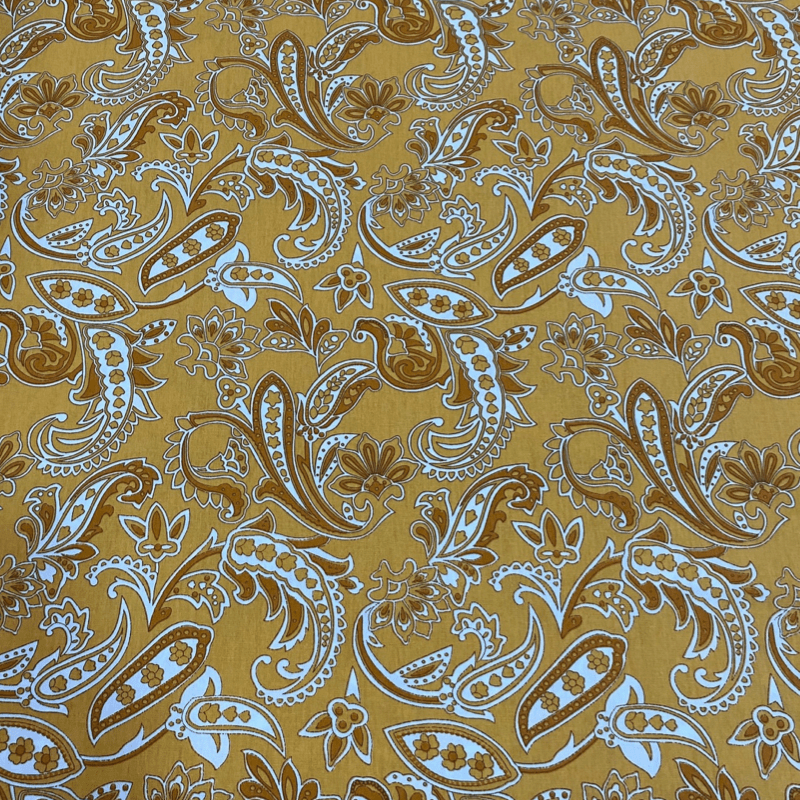 Tricoline estampado vintage roses cashmere ocre