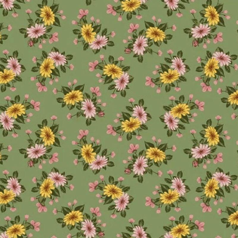 Tricoline estampado Dalila verde