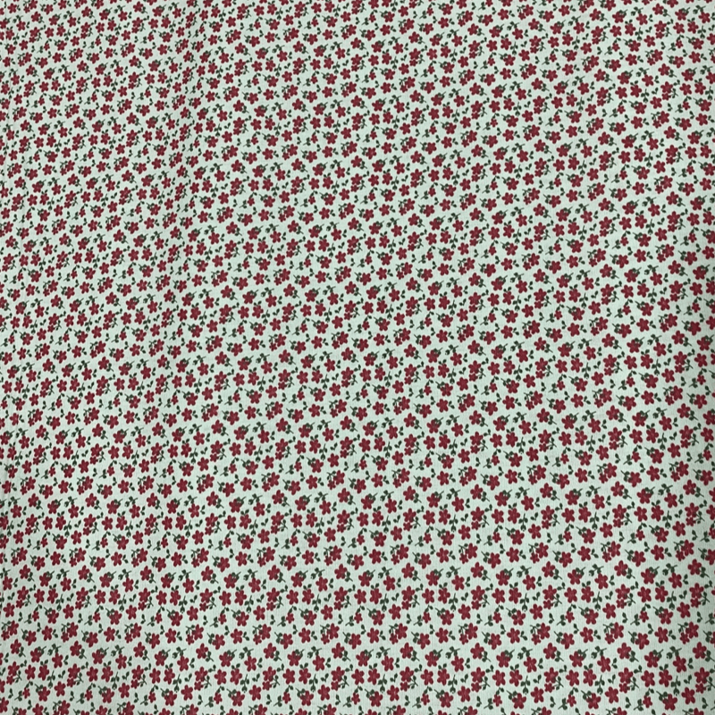 Tricoline estampado mini floral garden menta 