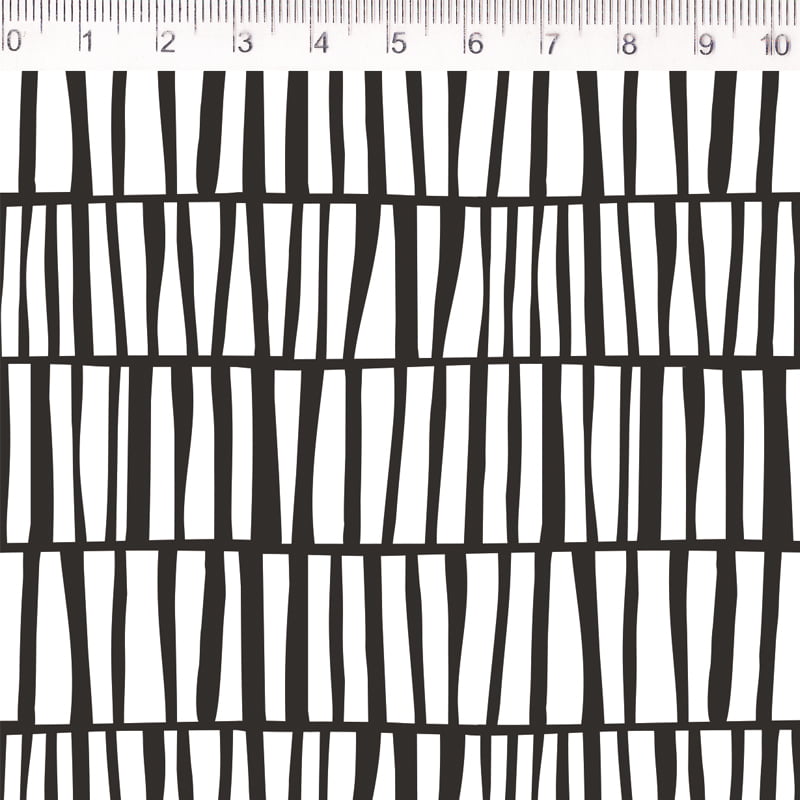 Tricoline estampado zebra preto by Mariana Curti 