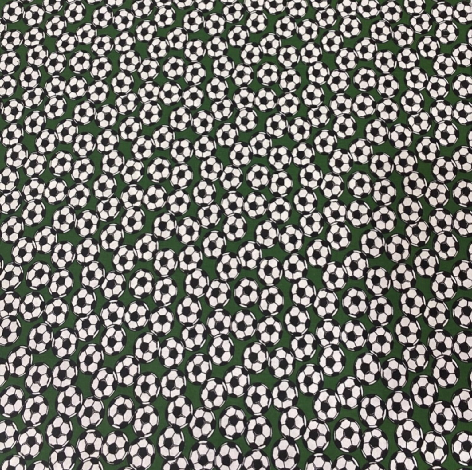 Tricoline estampado bolas de futebol fundo verde