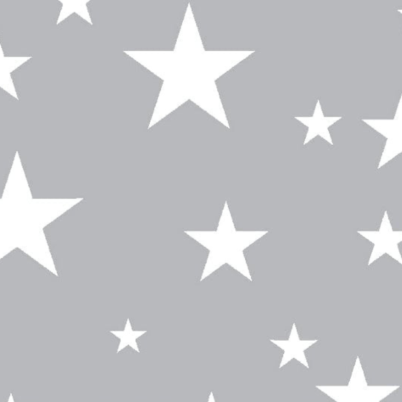 Tricoline estampado estrela fundo cinza 