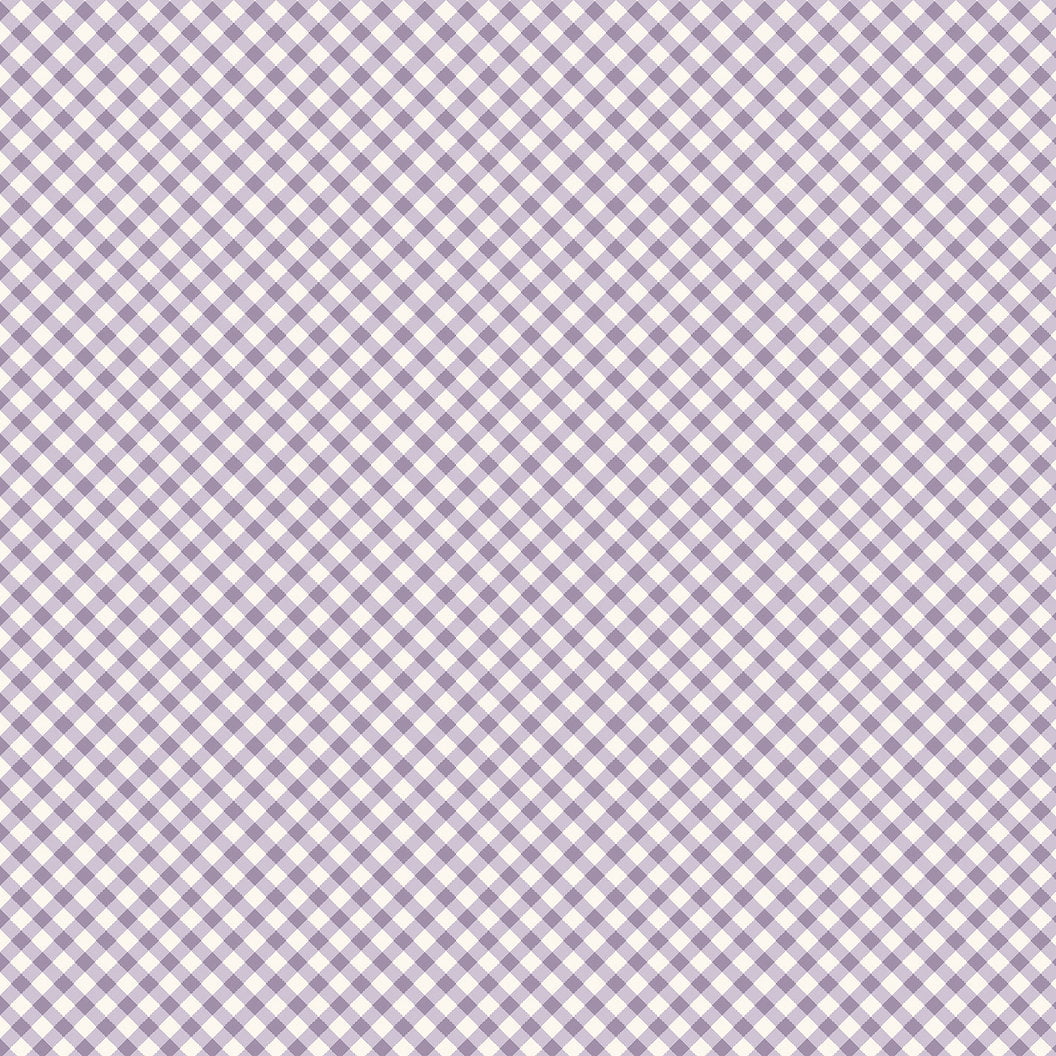 Tricoline estampado micro xadrez lilás 