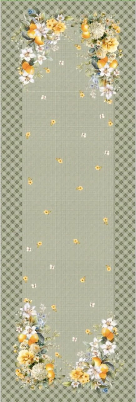 Painel trilho de mesa limões e flores