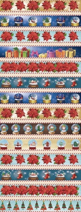 Tricoline estampa digital barrado elementos de natal 