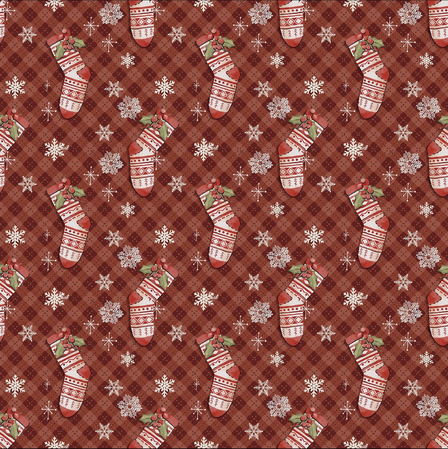Tricoline estampa digital meias natal