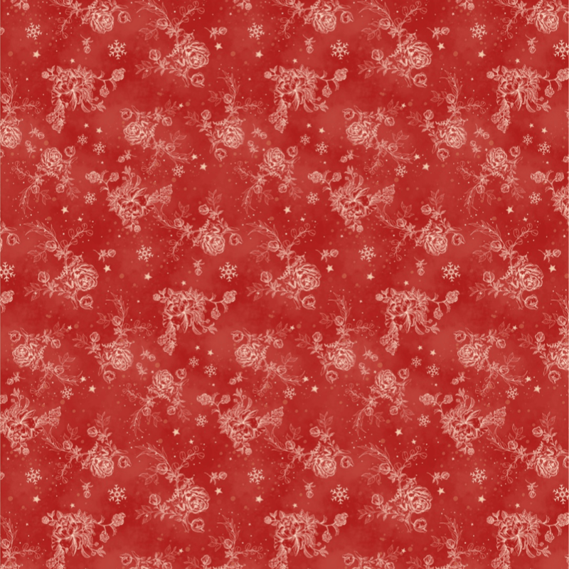 Tricoline estampa digital natal fundo vermelho 