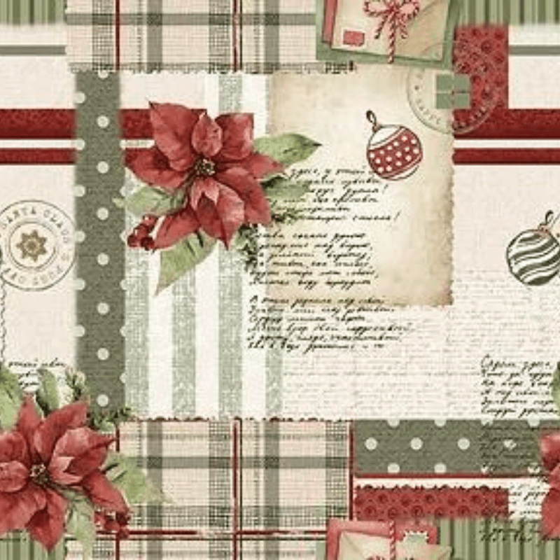 Tricoline estampa digital natal vintage 