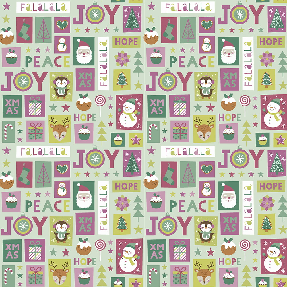 Tricoline estampado Candy christmas joy and peace
