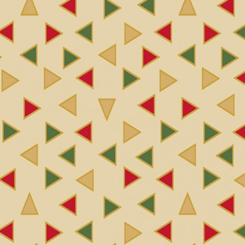 Tricoline estampado triângulos fundo claro 
