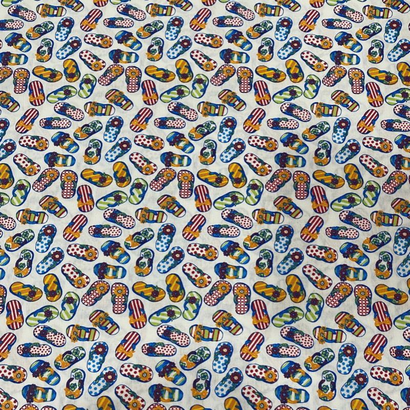 Tricoline estampado chinelinho 