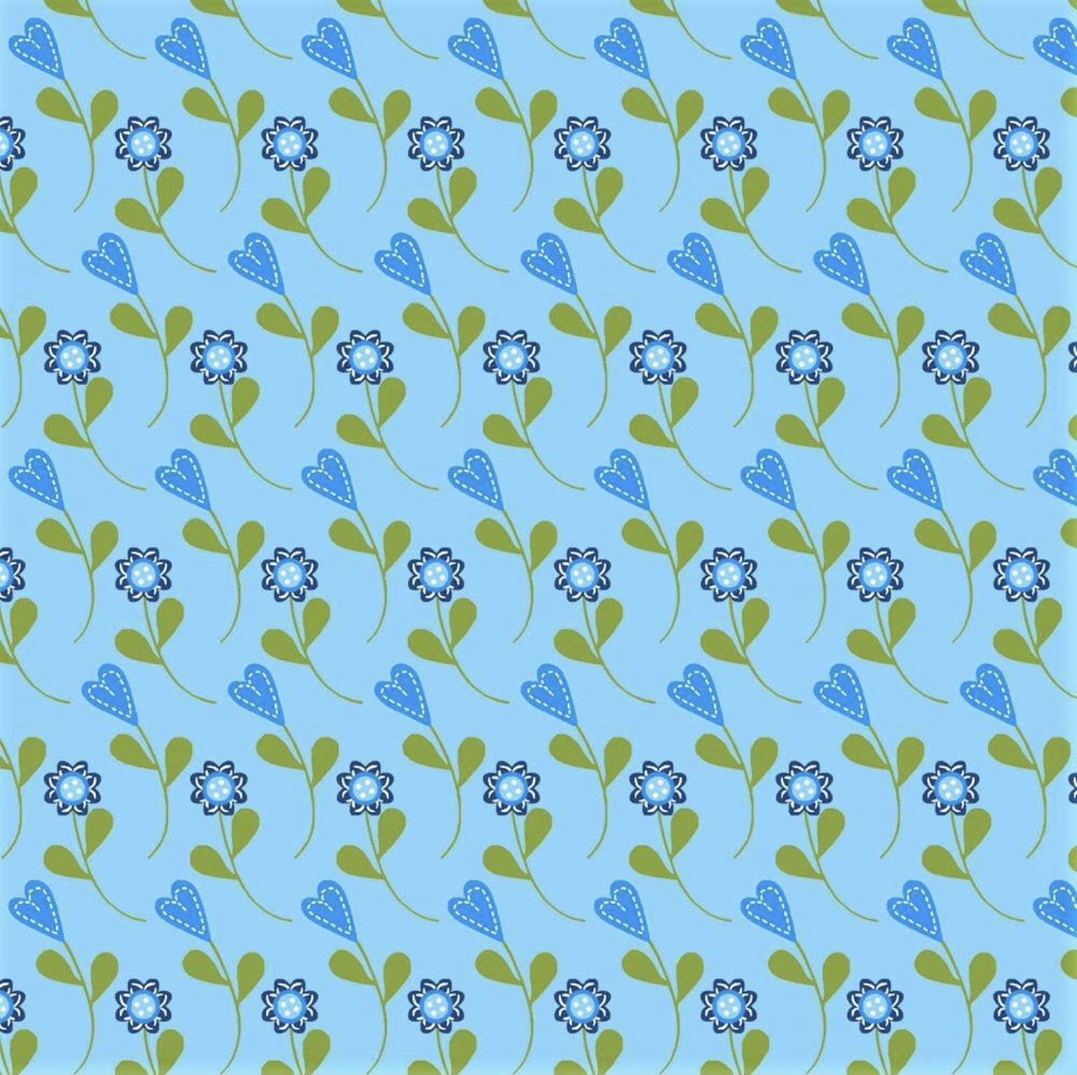 Tricoline estampado corações e flores