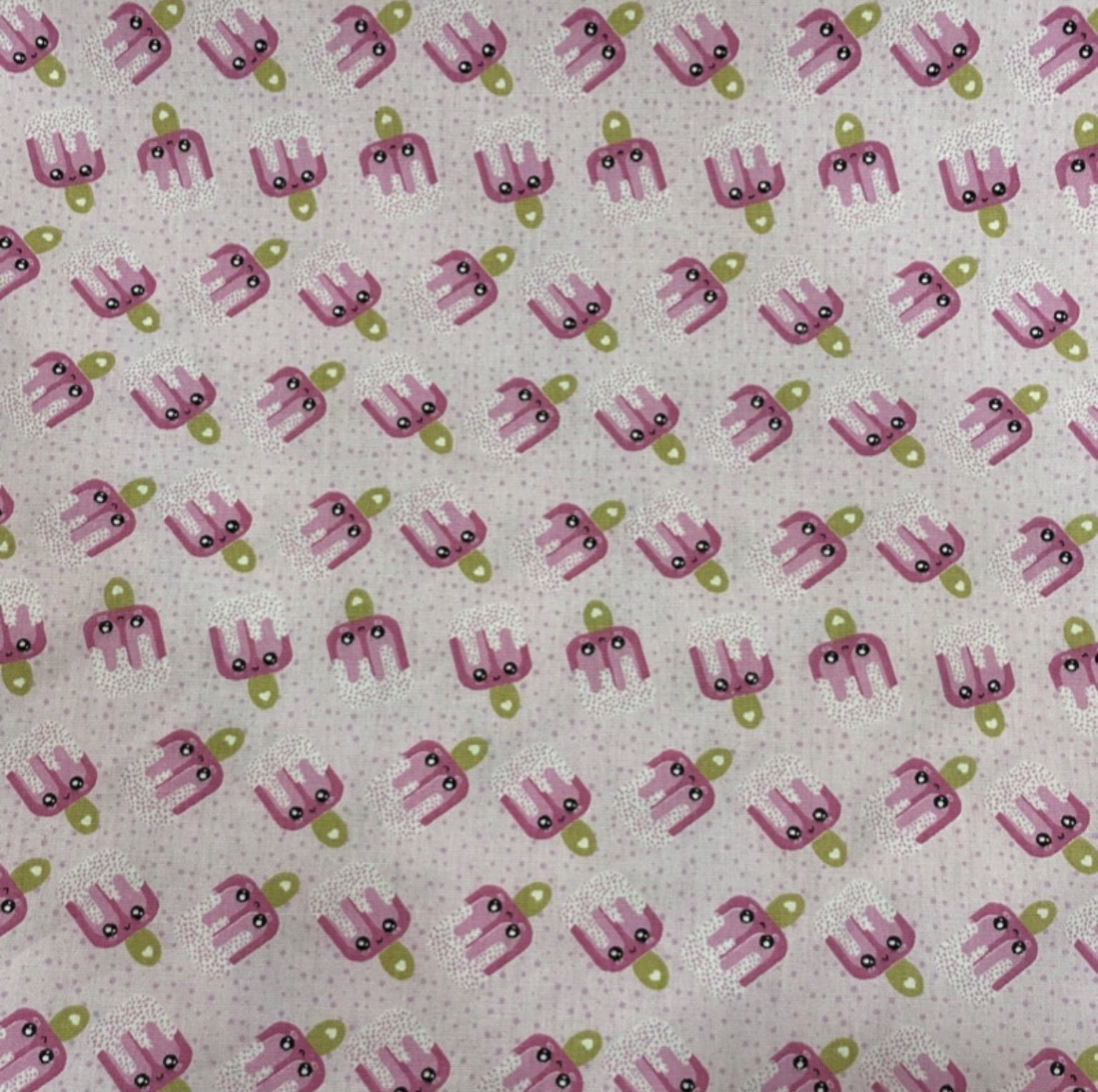 Tricoline estampado picolé fundo rosa