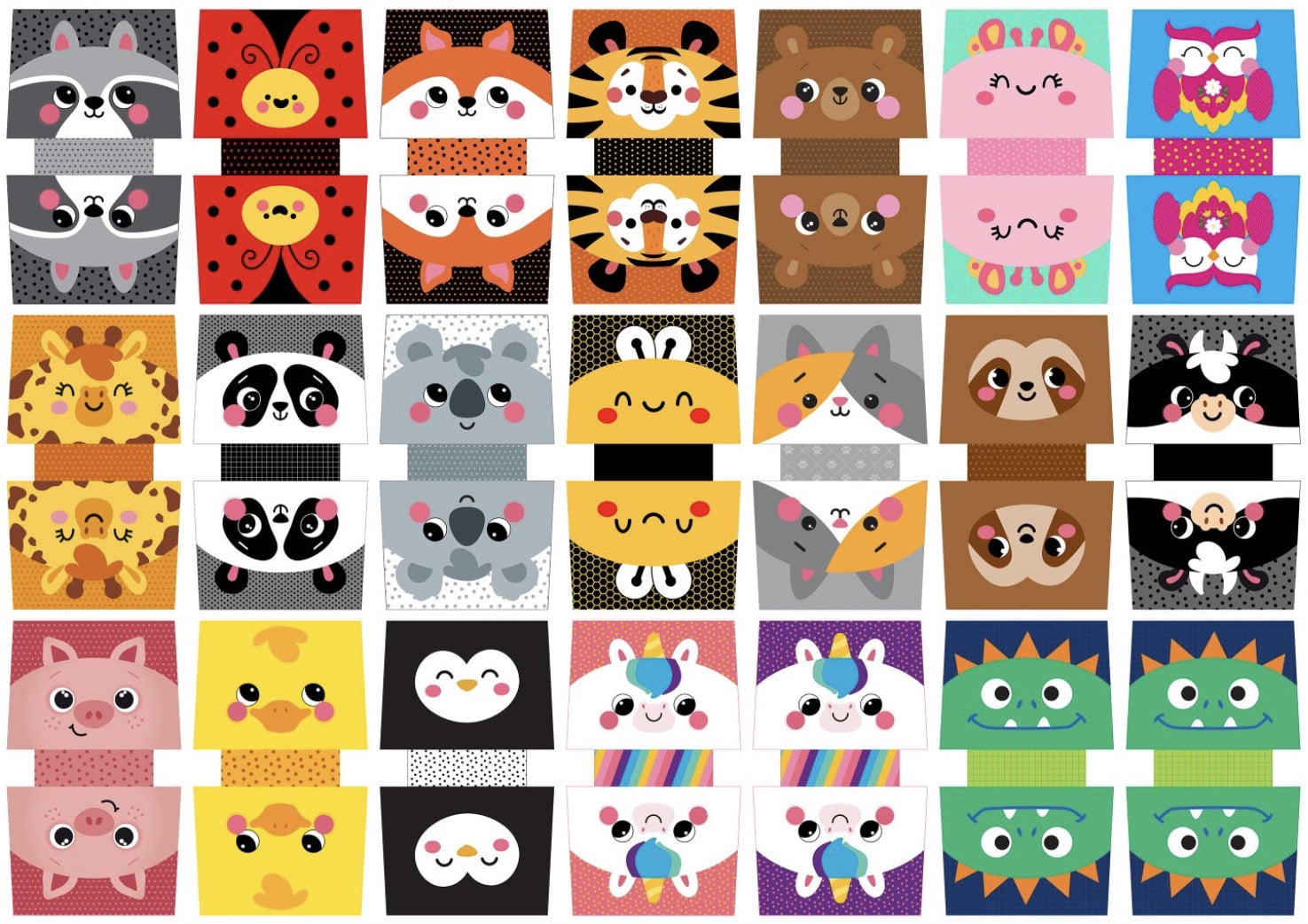 Painel de necessaires bichinhos fofos