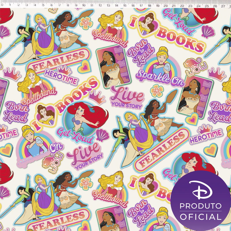 Tricoline estampa digital princesas 