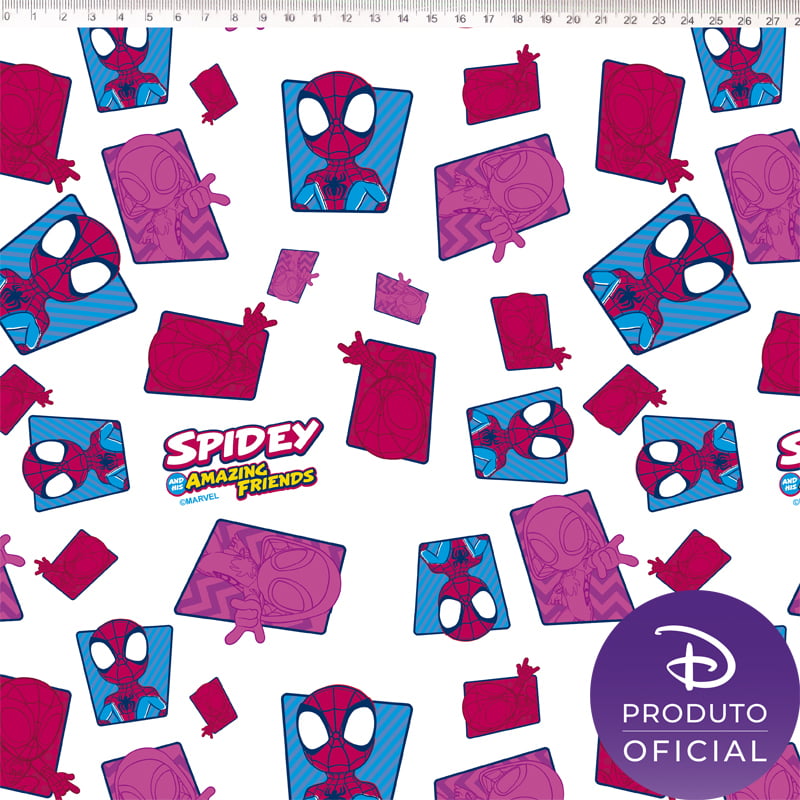 Tricoline estampado Marvel Spidey Ghost e miles