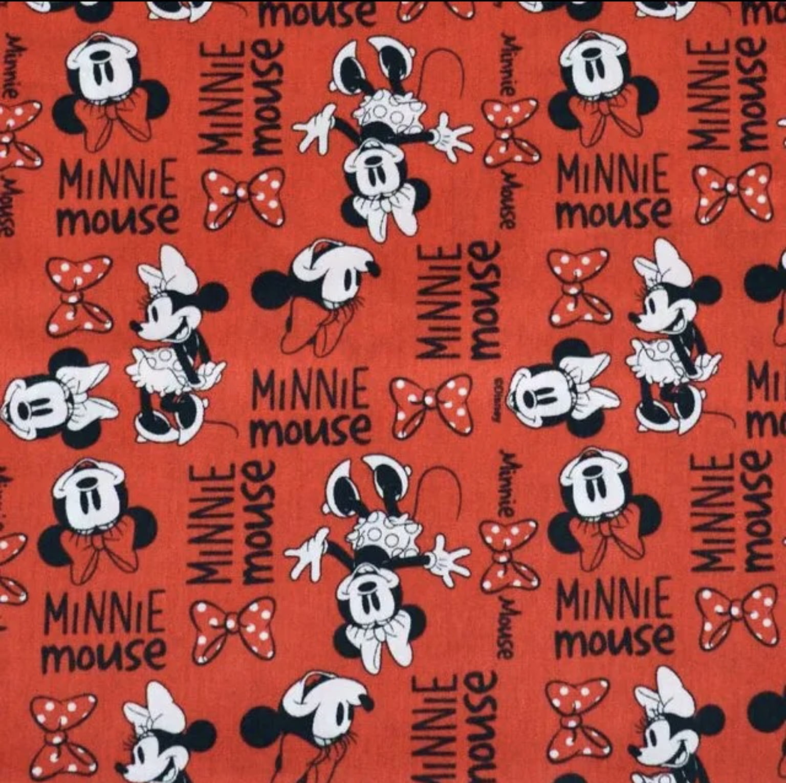 Tricoline estampado Minnie fundo vermelho 