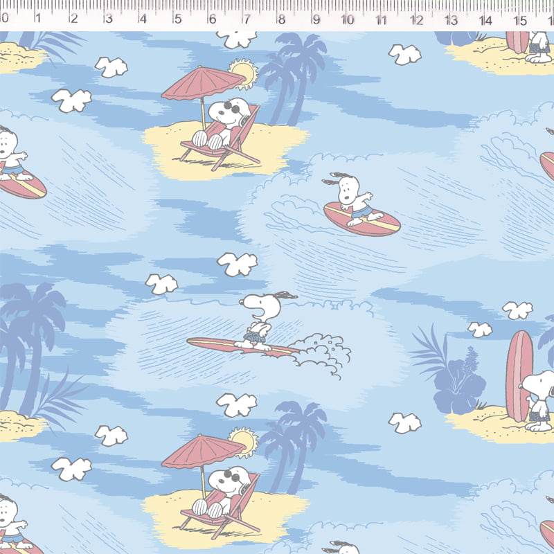 Tricoline estampado Snoopy surf