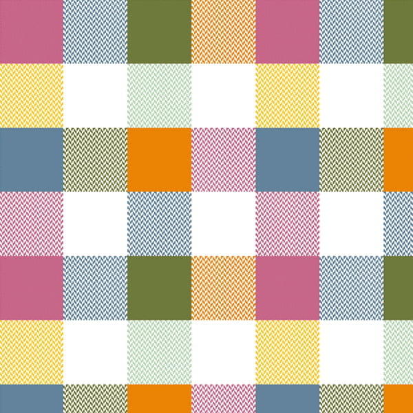Tricoline estampa digital xadrez tipo patchwork - Renatta Tecidos