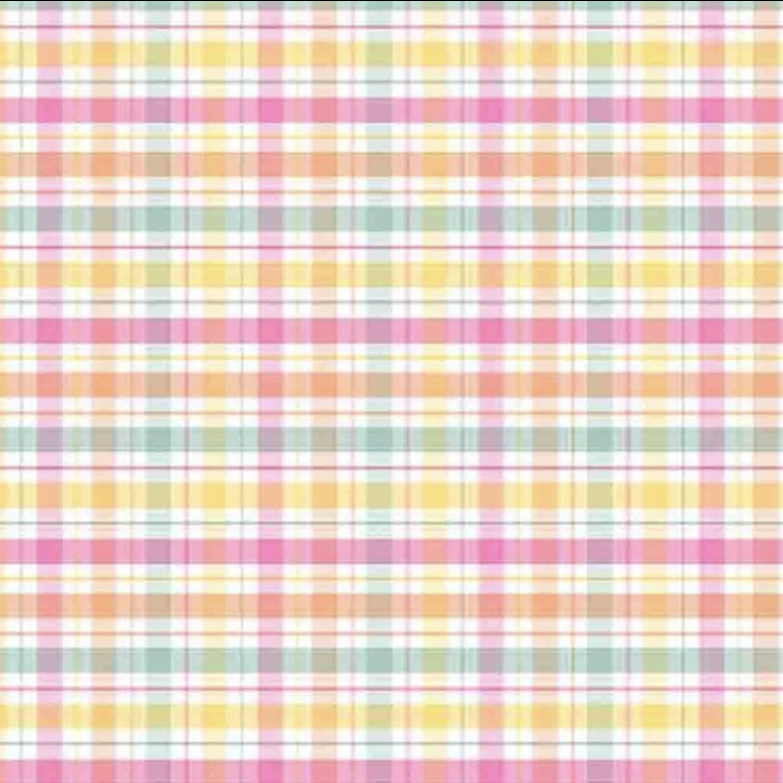 Tricoline estampa digital xadrez colorido pastel grande 