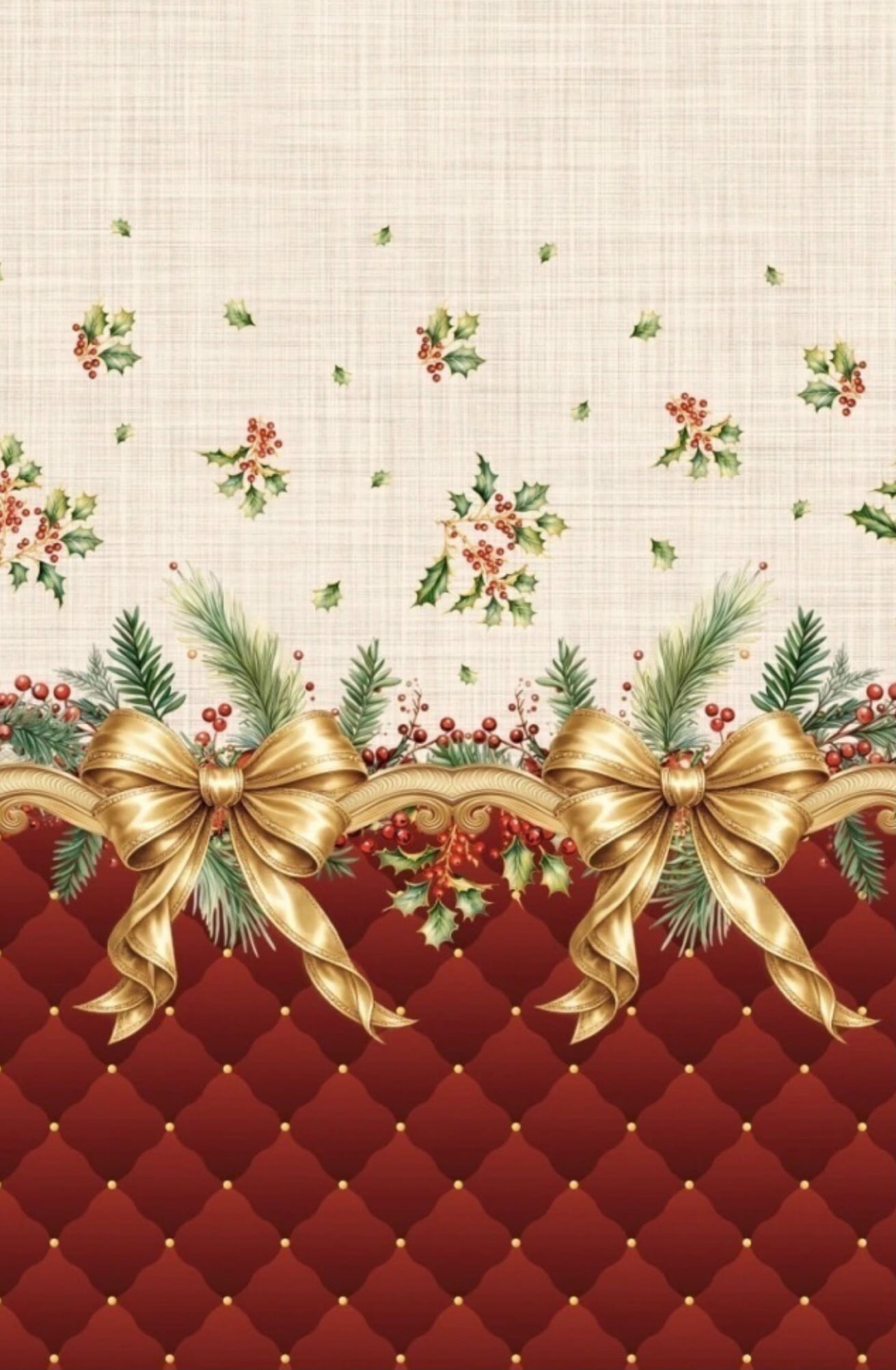 Sarja estampa digital toalha de mesa laços de natal 