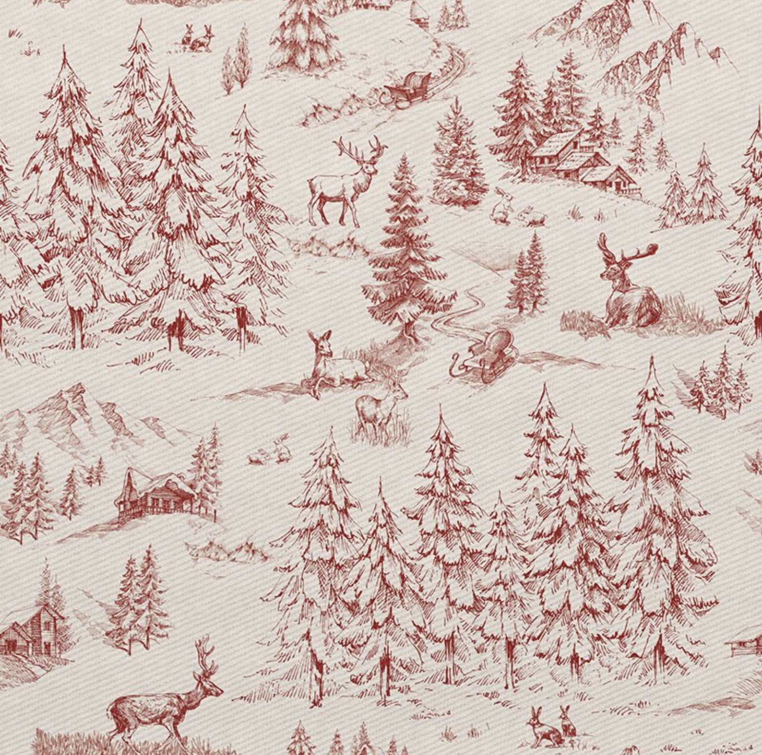 Sarja estampa digital toile de jouy renas