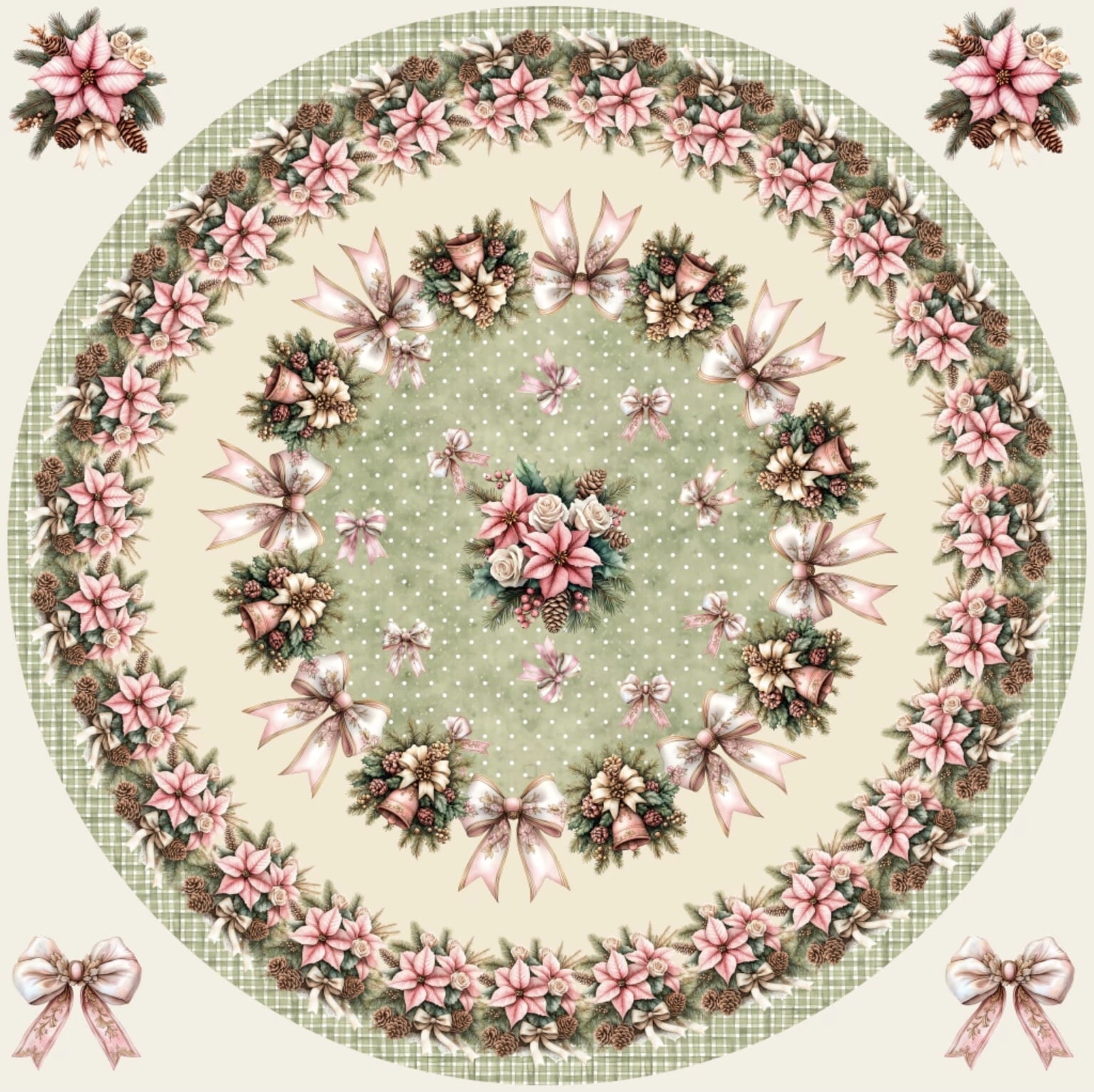 Sarja leve estampa digital toalha redonda bela flor