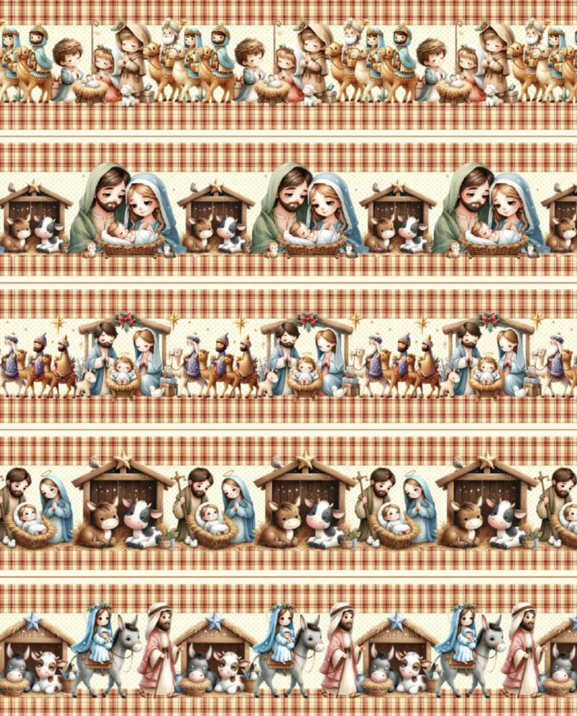 Tricoline estampa digital barrado Jerusalém - CORTES 0,55m x 1,50m